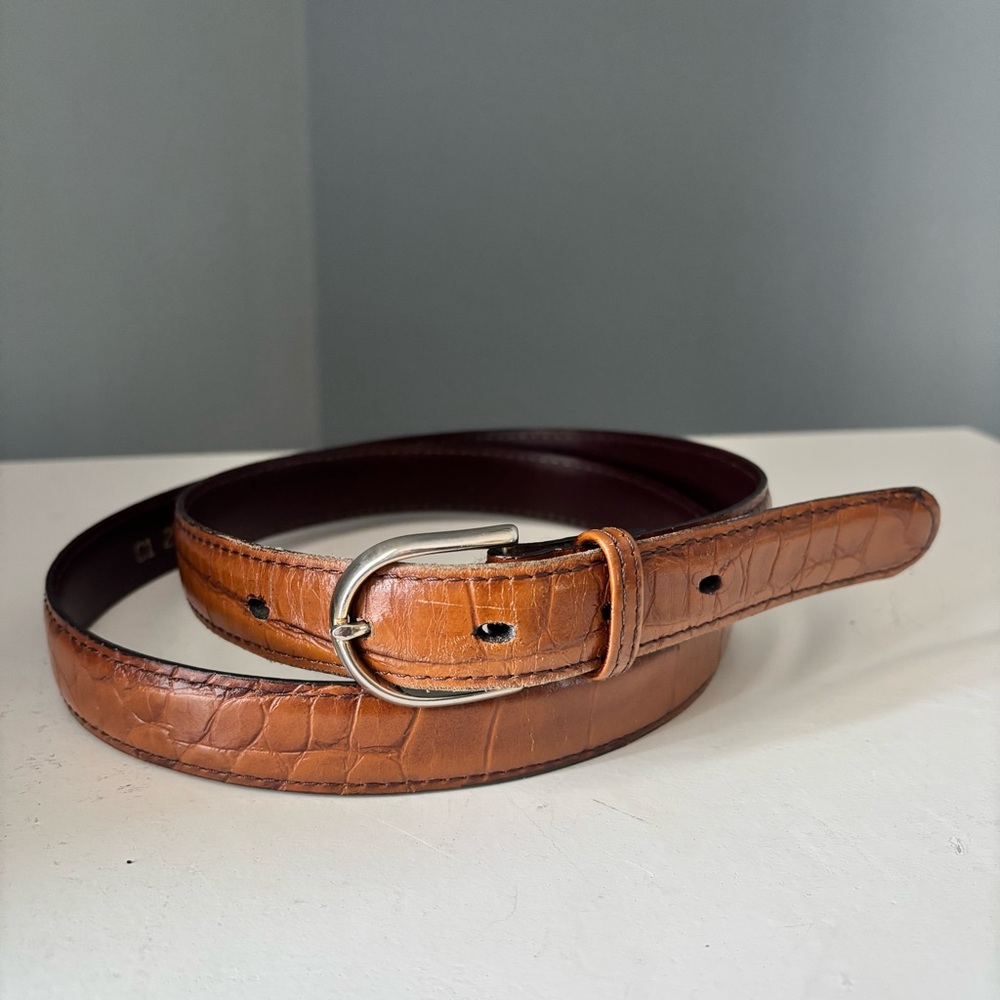 Gator Cowhide Tan Brown Leather Belt size 40/100